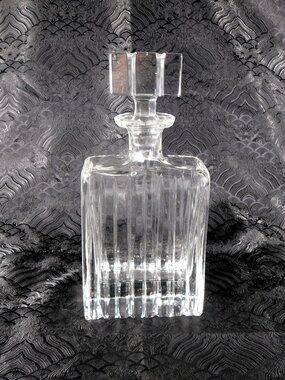 Royal Gallery Ridged Cut Crystal Rectangular Decanter # 27687